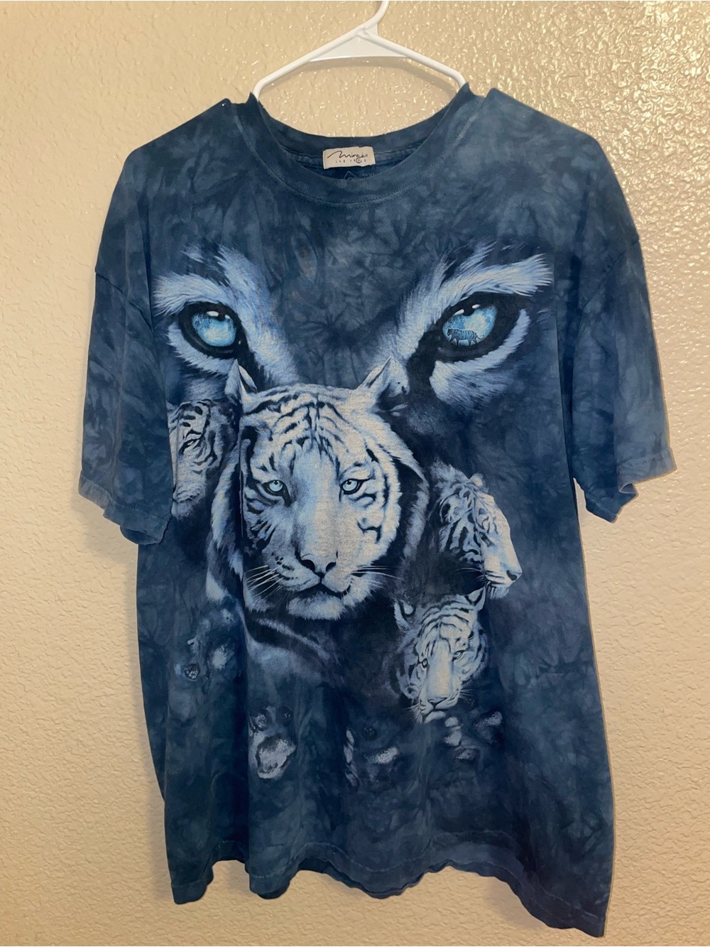 The Mountain Blue Tie-Dye White Tiger Short Sleeve Tee